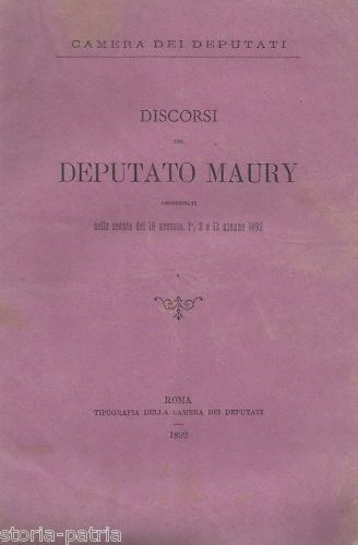 Vini Meridionali E Dazi Con Germania E Austria 1892: Discorsi Del Deputato Maury