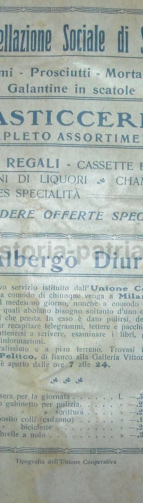 Listino Unione Cooperativa Milano 1914 Vini Alimentari Panettone