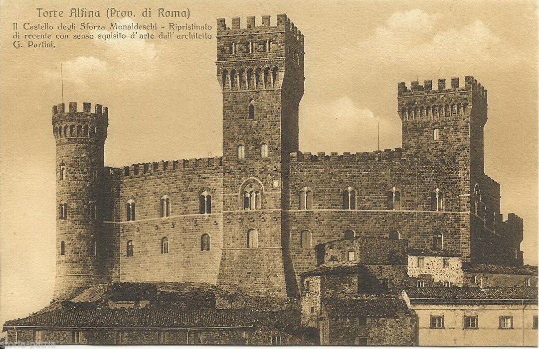 Cartolina Castello Sforza Monaldeschi Torre Alfina Viterbo 1920