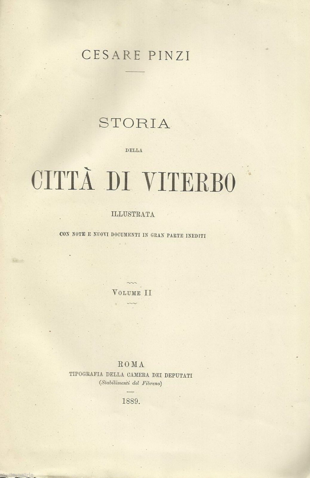 Storia Di Viterbo, Volume II, Cesare Pinzi, 1889, Papato E Pontefici
