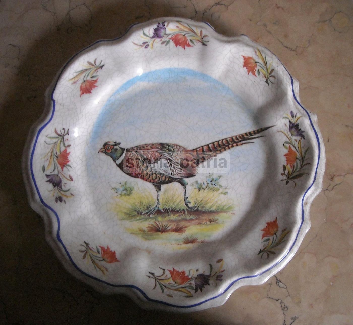 Piatto Decorativo Mebel Con Uccello Da Caccia, Anni '60