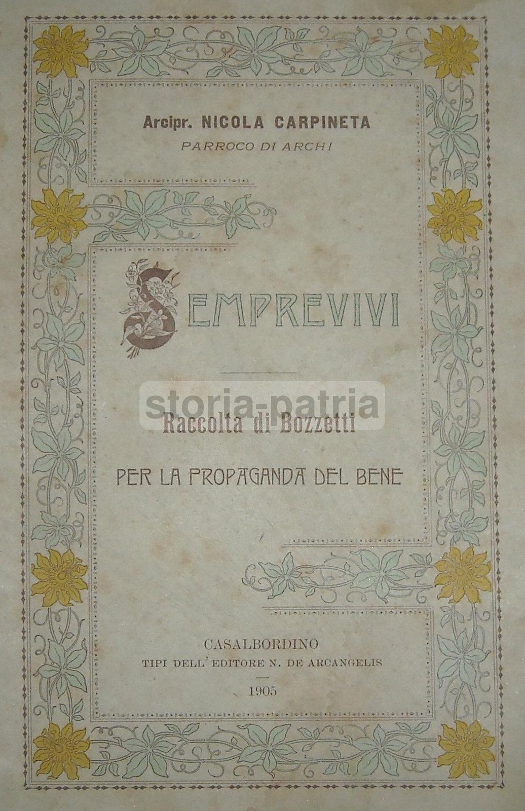 Abruzzo, Chieti, Archi, Casalbordino, Antica Edizione De Arcangelis, 1905, Rarita immagine 1
