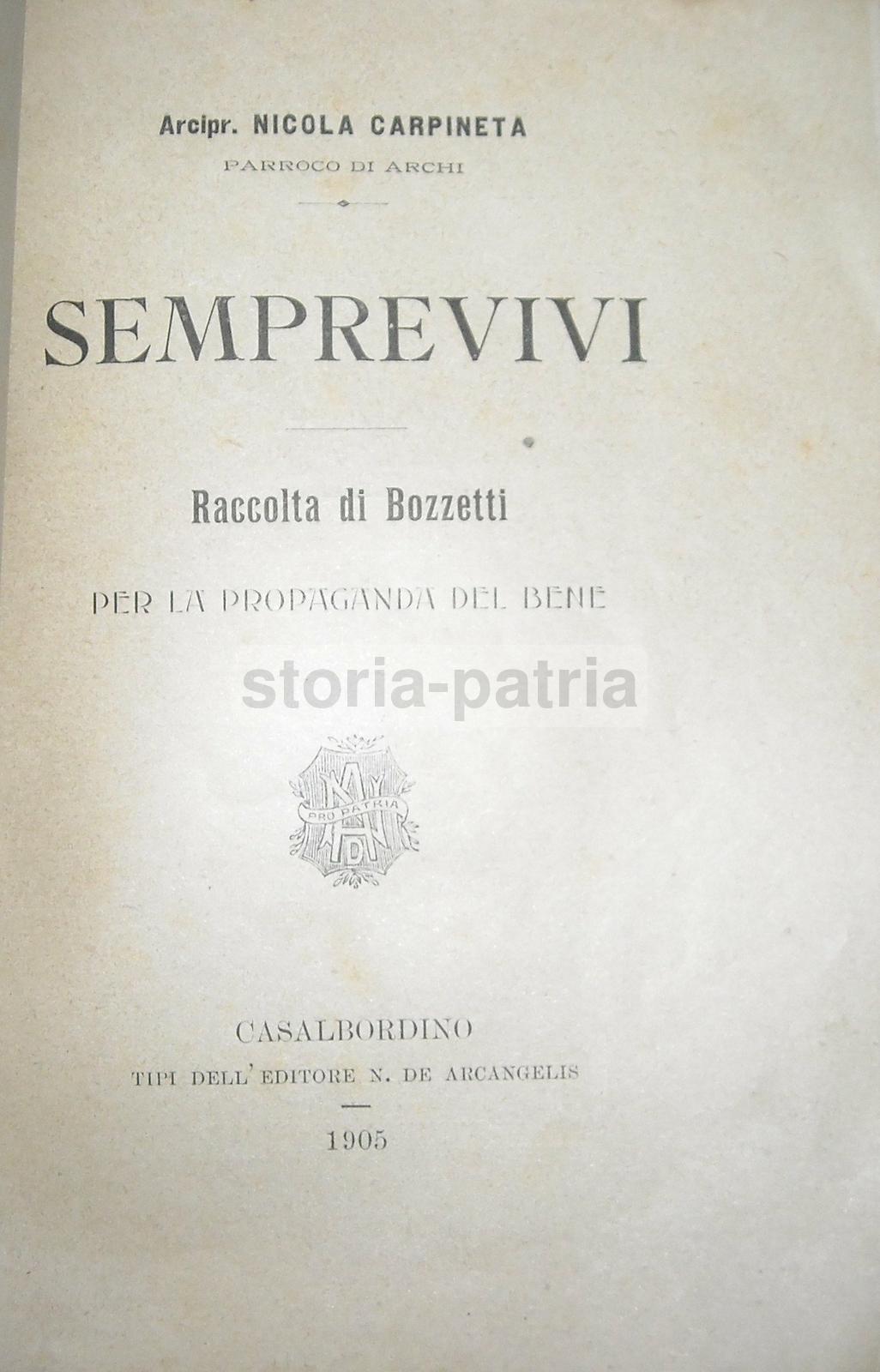 Abruzzo, Chieti, Archi, Casalbordino, Antica Edizione De Arcangelis, 1905, Rarita immagine 2