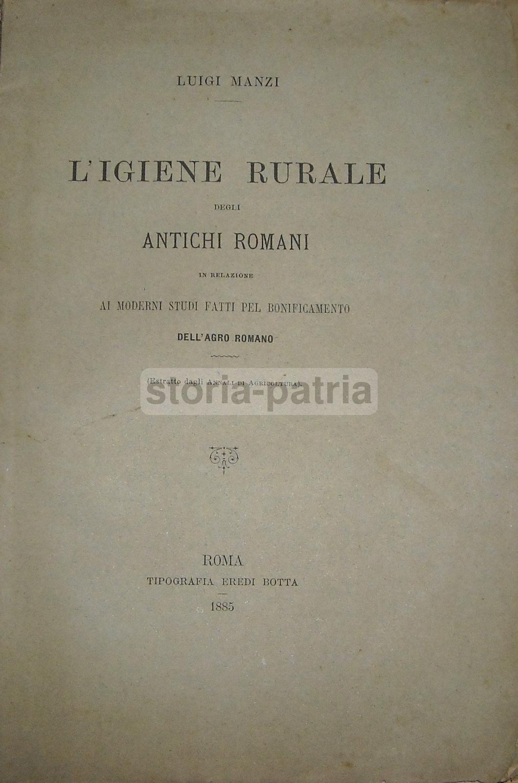 Agraria, Idraulica, Bonifica, Agro Romano, Sanitaria, Aria Malsana, Zootecnia, Bestiame immagine 1