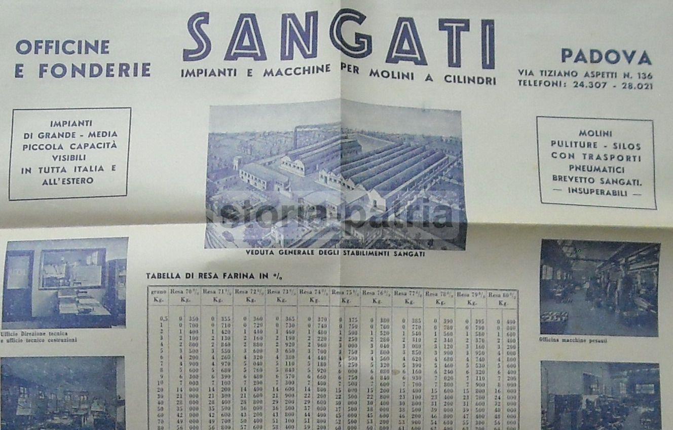 Agricoltura, Industria Meccanica Sangati, Macchine Per Molini, Fonderia, Padova, 1951 immagine 2