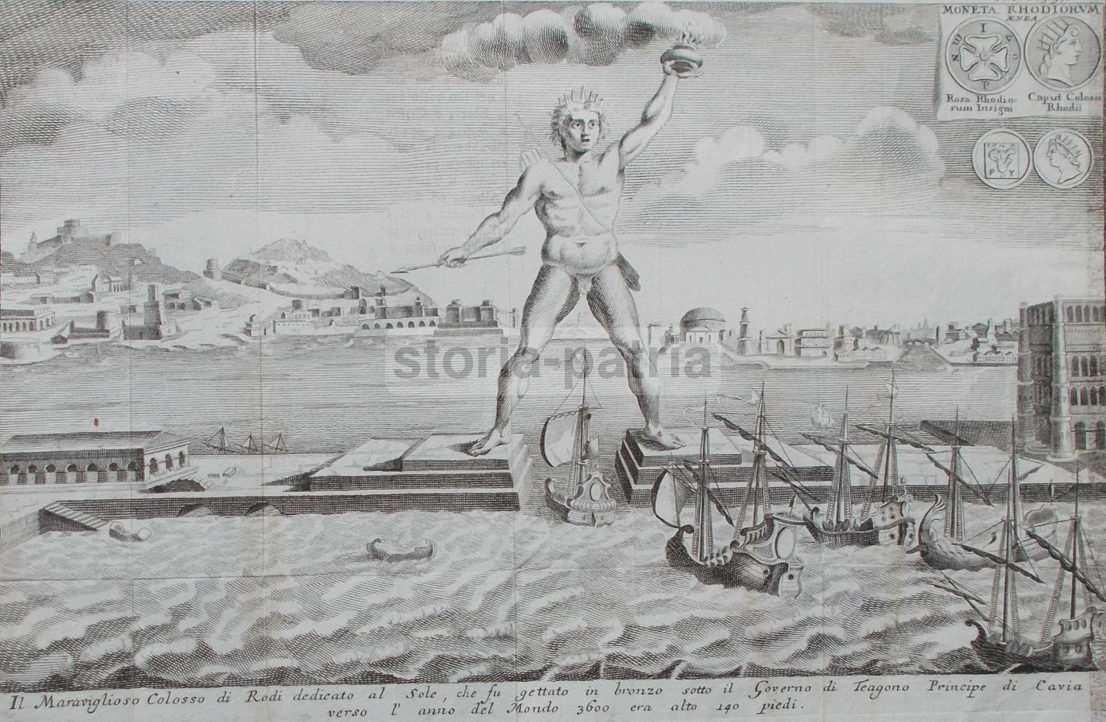 Antica Incisione, Arte, Numismatica, Grecia, Rodi, Marineria, Navi, Monete, Mitologia immagine 1