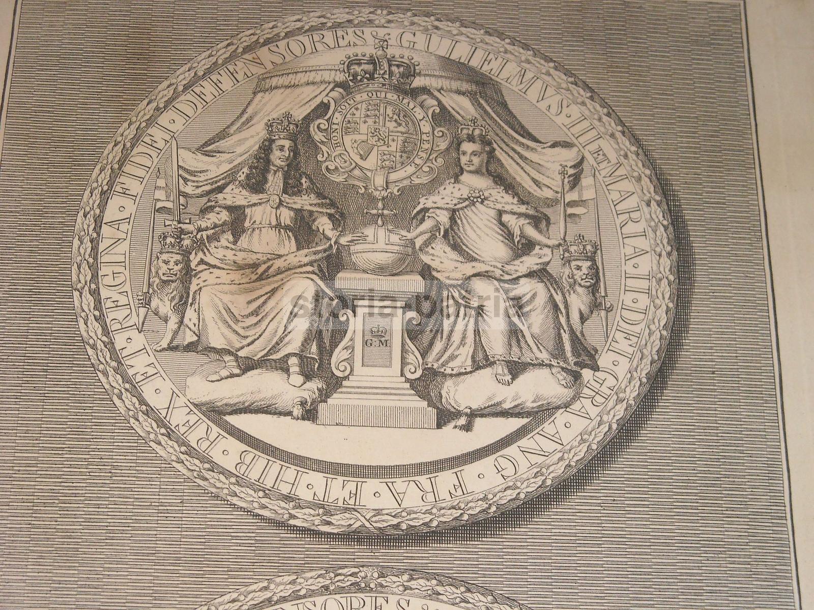 Antiche Medaglie, Araldica, Nobilta Anglosassone, King William Iii, Queen Mary, 700 immagine 2