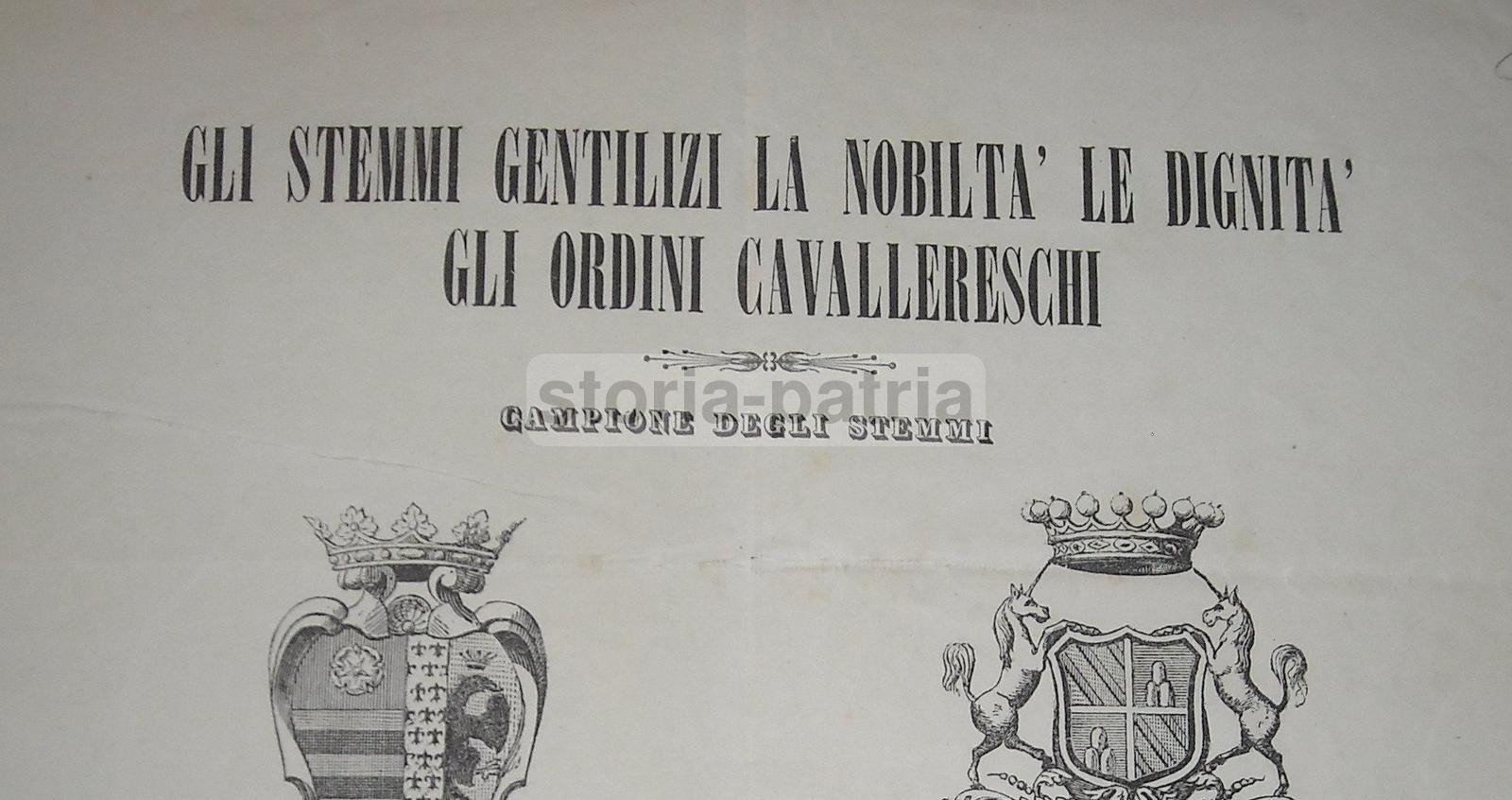 Antico Foglio Volante Pubblicitario, Araldica, Nobilta, Ordini Cavallereschi, 1852 immagine 1