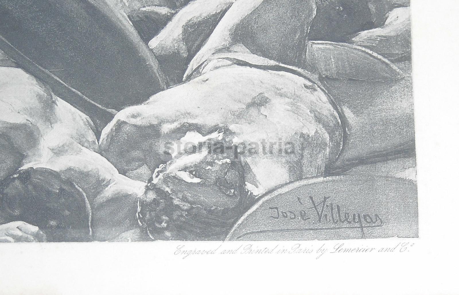 Arte, Antica Suggestiva Veduta, Allegoria Della Morte, Jose Villegas, Rara Stampa immagine 3