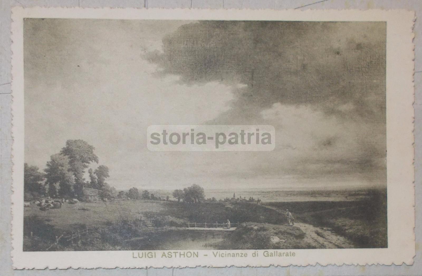 Arte, Artisti, Luigi Asthon, Veduta Paesaggistica, Nei Pressi Di Gallarate, Cartolina immagine 1