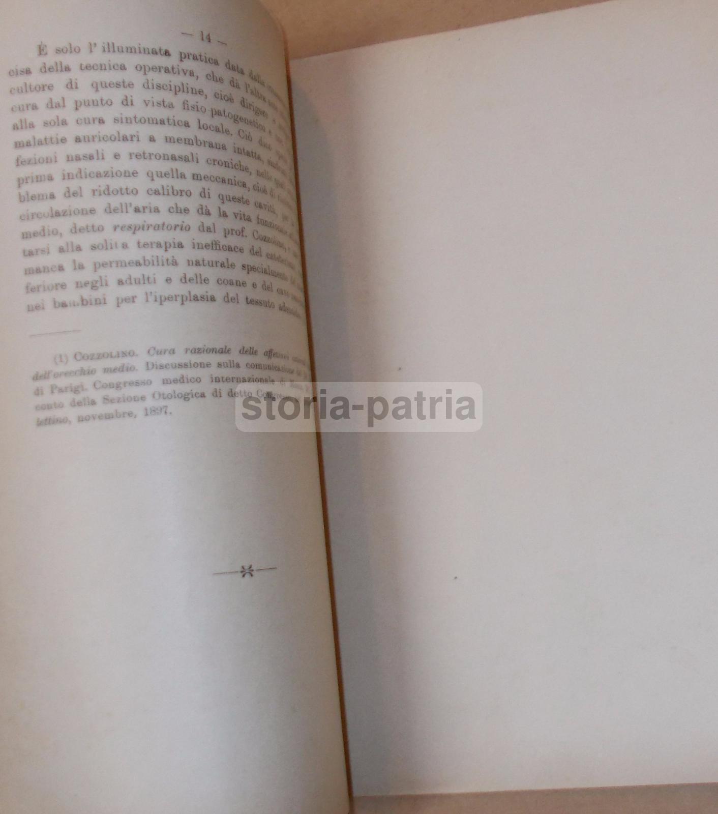 Medicina, Otorino, Orecchio, Naso, Gola, Napoli, Barrago Ciarella, Bari, Piedimonte, 1901 immagine 1
