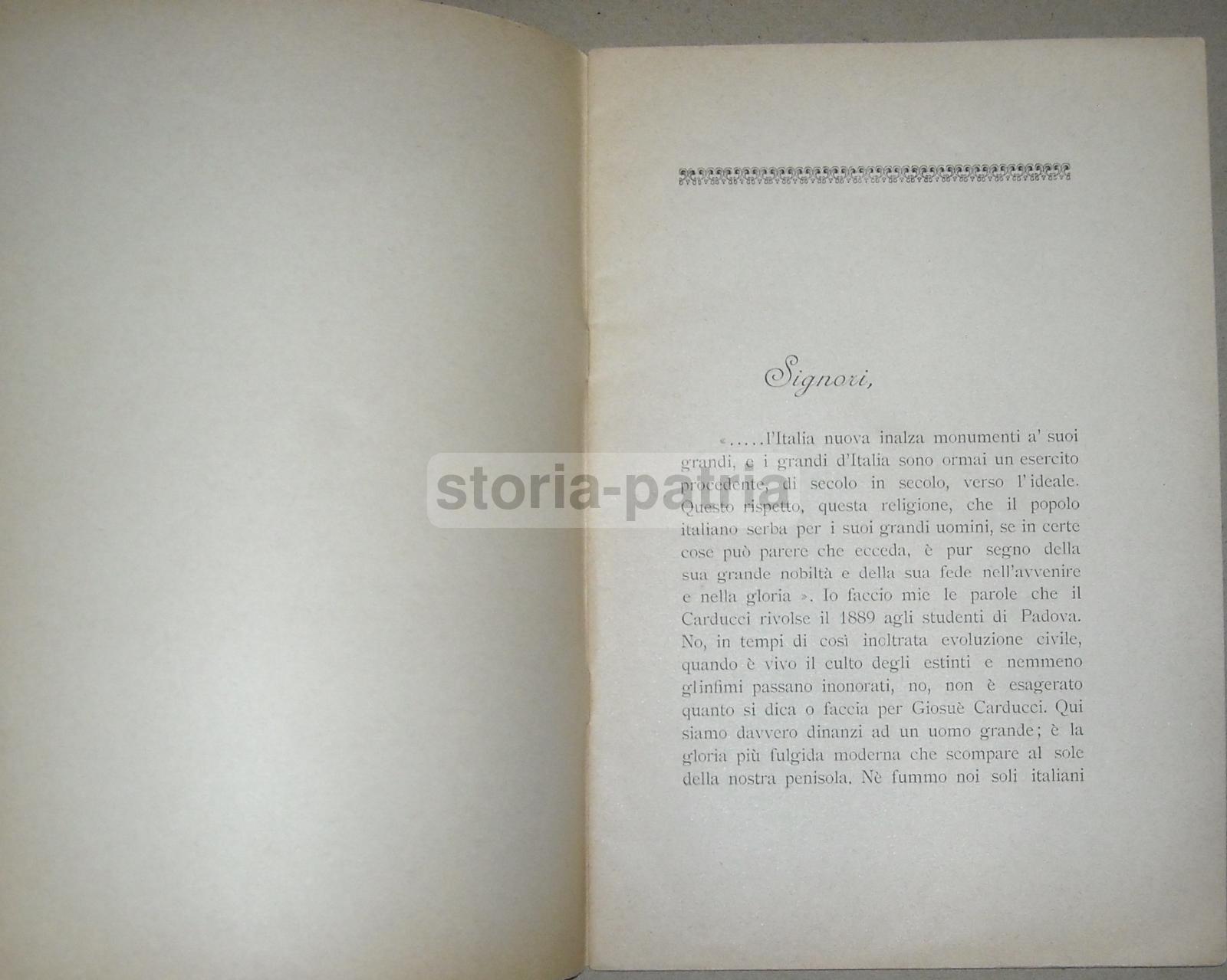 Puglia, Andria, Antica Conferenza Letteraria, Commemorazione Di Carducci, 1907, Nuzzi immagine 2
